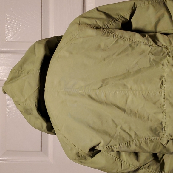 Lands'End Removable Hoodie Zip Down Women's Apple Green Light Jacket - M (10-12) - Picture 6 of 8